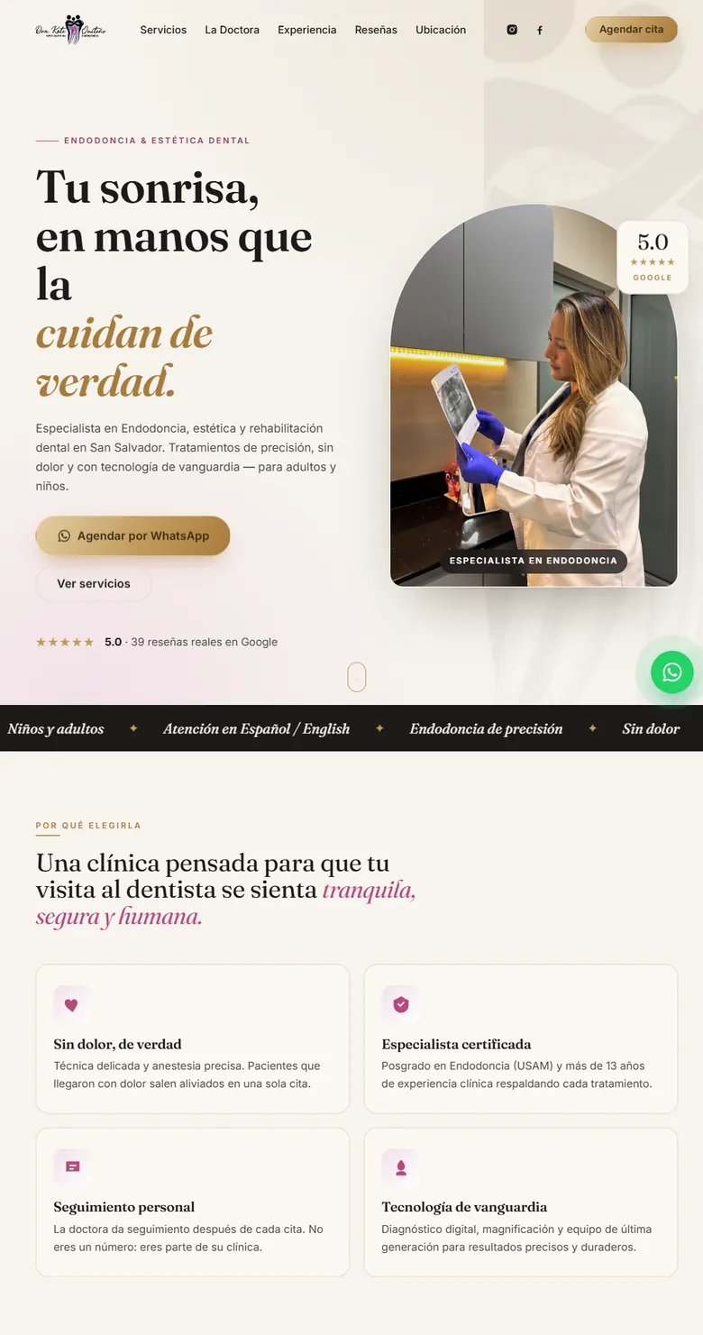 Sitio web de la Clínica Dra. Kate Quiteño diseñado por DTS Web Design