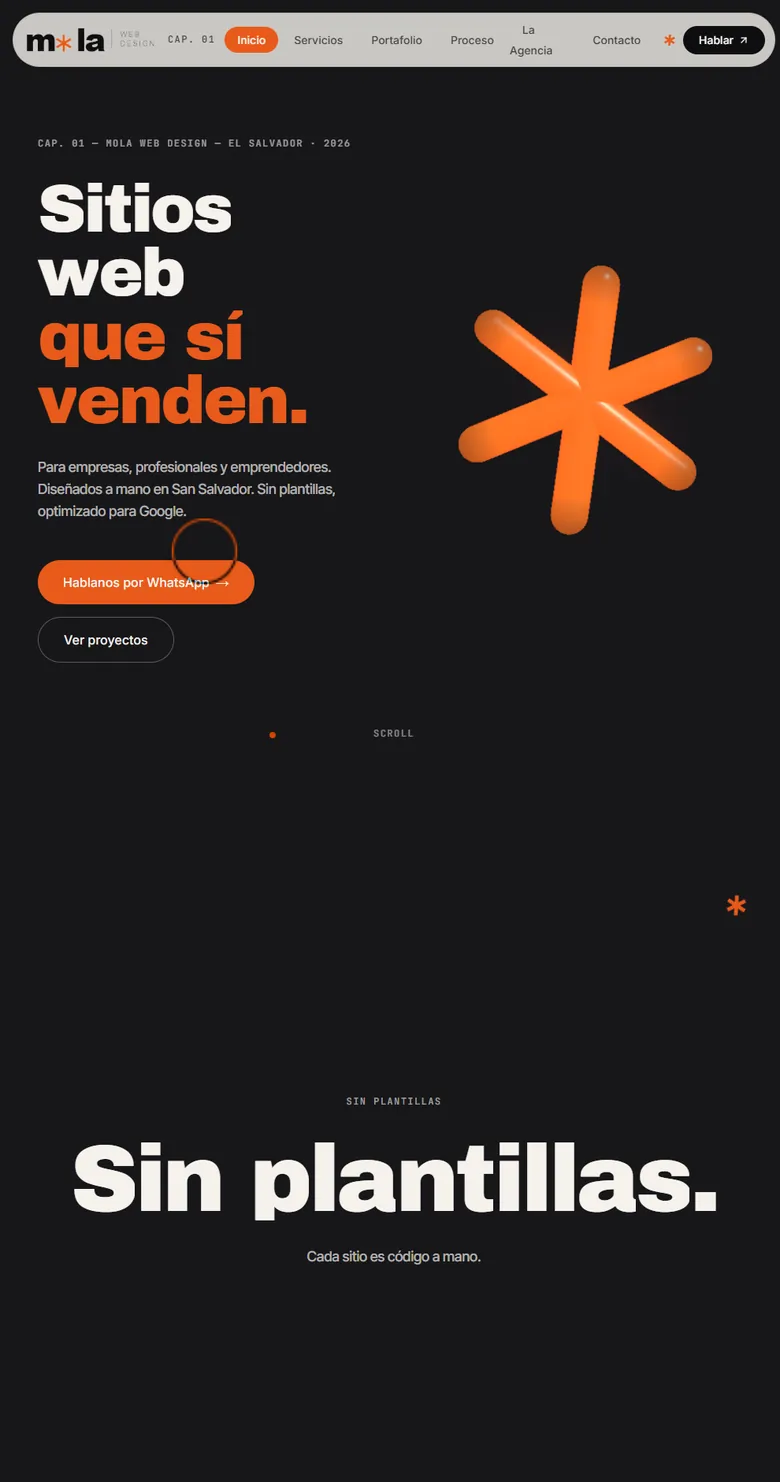 Sitio web de Mola Web Design diseñado por DTS Web Design