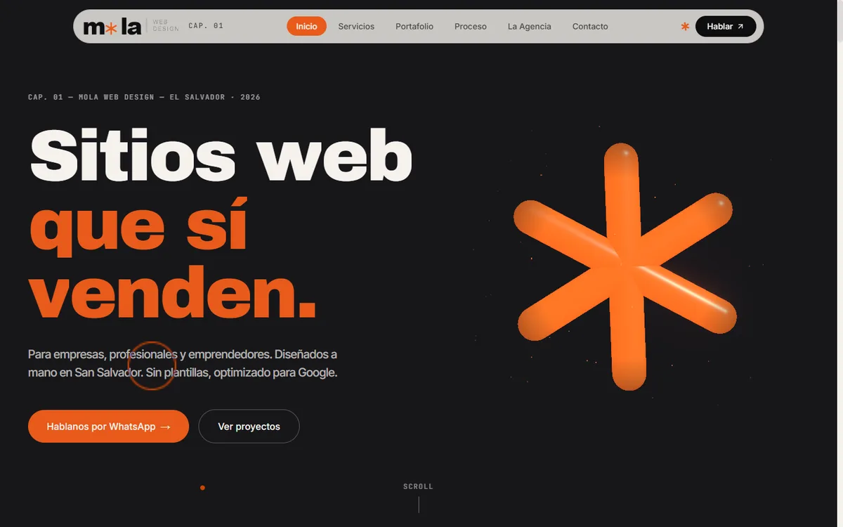 Sitio web de Mola Web Design diseñado por DTS Web Design